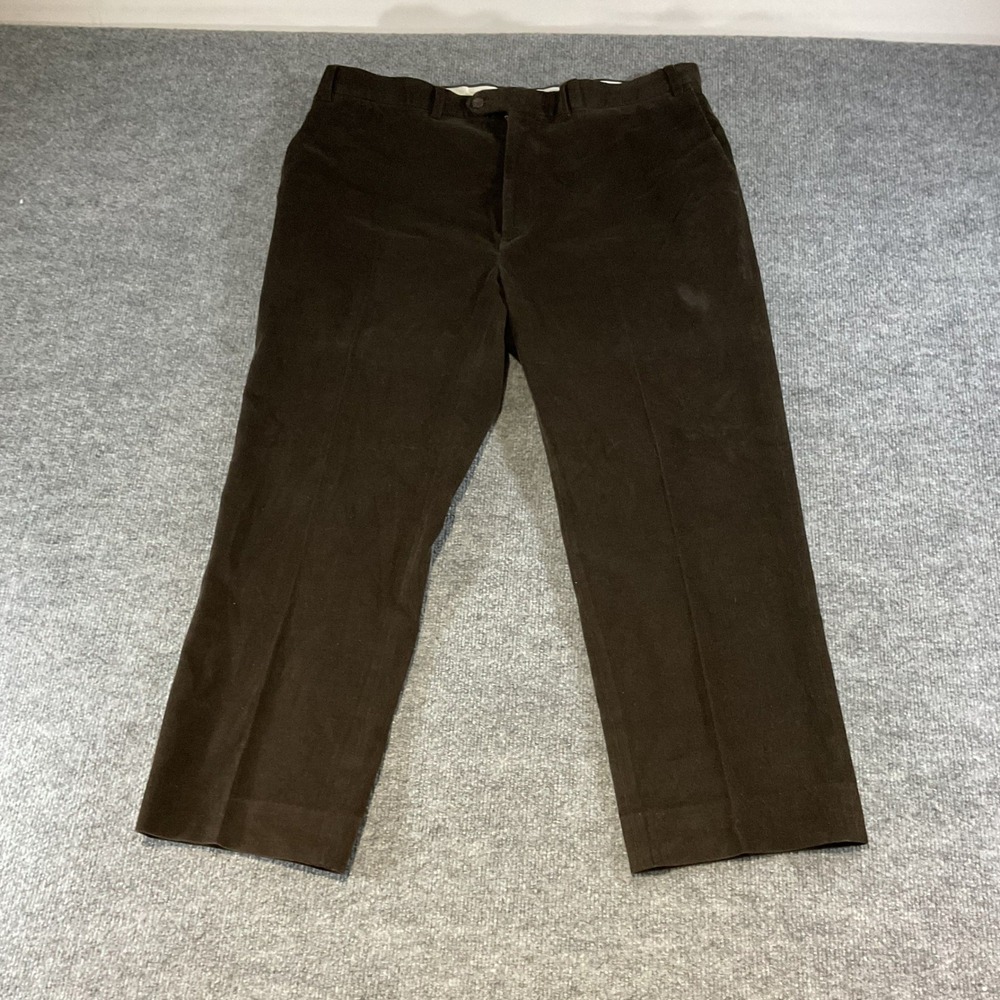 Lauren Ralph Lauren Mens Brown Corduroy Dress Pants 38x32 Flat Front Stretch
